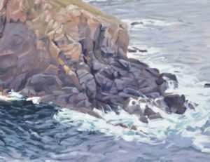 La pointe du Van, ciel gris, huile sur toile, 73 x 110 cm, 2025