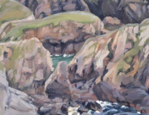 La pointe du Van, ciel gris, huile sur toile, 73 x 110 cm, 2025