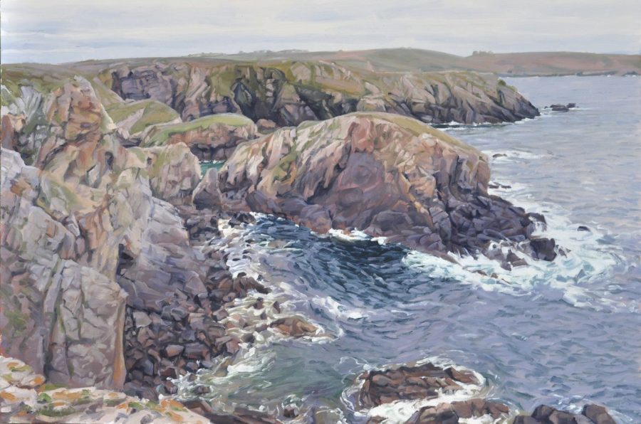 La pointe du Van, ciel gris, huile sur toile, 73 x 110 cm, 2025