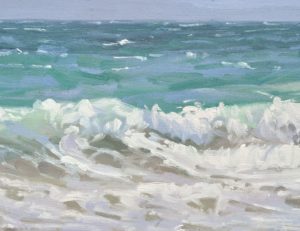 Etude de vague, huile sur toile, 33 x 50 cm, 2025