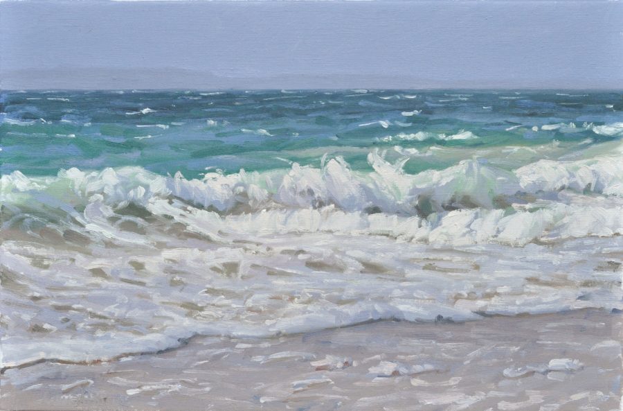 Etude de vague, huile sur toile, 33 x 50 cm, 2025