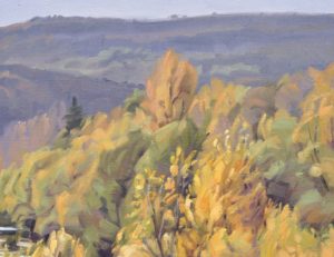 La Loire à Coubon, lumière d'automne, huile sur toile, 89 x 130 cm, 2025