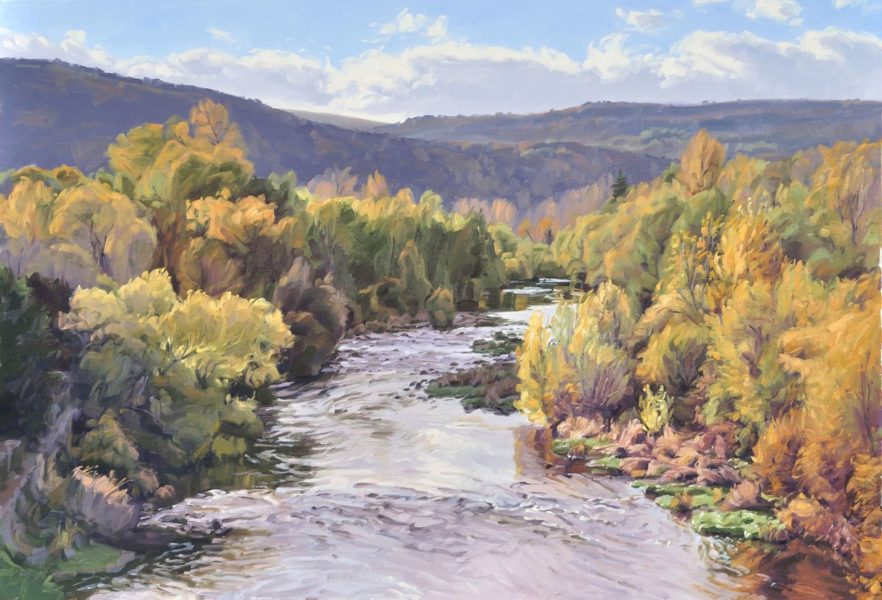 La Loire à Coubon, lumière d'automne, huile sur toile, 89 x 130 cm, 2025