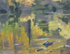 Reflets d’automne sur la Loire, huile sur toile, 50 x 73 cm, 2025