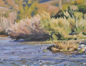 Soir d'automne sur Loire, huile sur toile, 60 x 92 cm, 2025