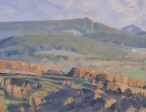 Quinze novembre, nuage au-dessus des Roches de Mariol, huile sur toile, 99 x 162,5 cm, 2025