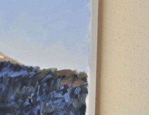 Chemin enneigé sur le Massif du Mézenc, huile sur toile, 60 x 92 cm, 2025