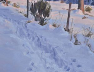 Crépuscule sur le Mézenc, huile sur toile, 90 x 92 cm, 2025