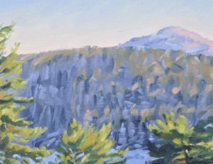 Après-midi d'hiver sur le Mézenc, huile sur toile, 60 x 92 cm, 2025