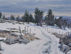 Lumière d'hiver sur le Mézenc, huile sur toile, 33 x 50 cm, 2026