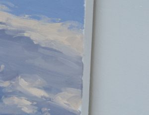 Vingt janvier, neige, lever de soleil, huile sur toile, 38 x 61 cm, 2024