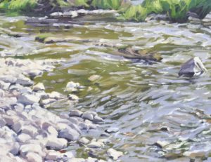 Lumière du matin sur la Loire au printemps, huile sur toile, 73 x 110cm, 2026