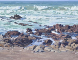 Ressac en Bretagne, huile sur toile, 81 x 130 cm, 2026