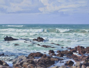 Ressac en Bretagne, huile sur toile, 81 x 130 cm, 2026