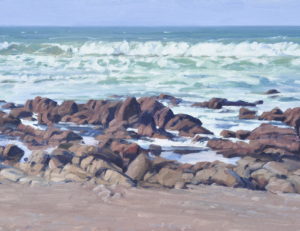 Ressac en Bretagne, huile sur toile, 81 x 130 cm, 2026