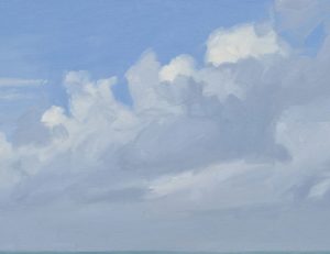 Soleil du matin sur la pointe de Pen Hir, huile sur toile, 81 x 130 cm, 2023