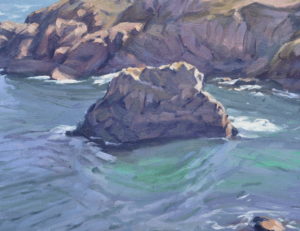 Cap Sizun, crique, lumière du matin, huile sur toile, 60 x 92 cm, 2026
