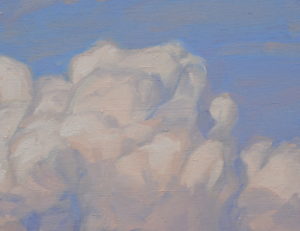 Nuages du soir sur le Suc de Jalore, huile sur toile, 97 x 162 cm, 2026