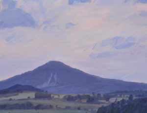 Nuages du soir sur le Suc de Jalore, huile sur toile, 97 x 162 cm, 2026