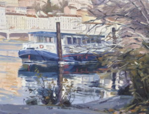 Dix-huit décembre, lumière du matin sur Croix Rousse, huile sur toile, 50 x 73 cm, 2025