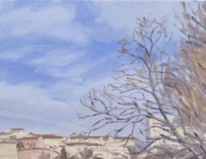Dix-huit décembre, lumière du matin sur Croix Rousse, huile sur toile, 50 x 73 cm, 2025