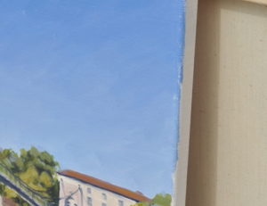 Mai, passerelle du Collège, huile sur toile, 50 x 73 cm, 2026
