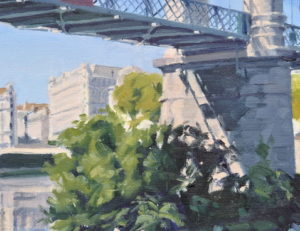 Mai, passerelle du Collège, huile sur toile, 50 x 73 cm, 2026