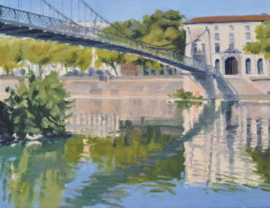 Mai, passerelle du Collège, huile sur toile, 50 x 73 cm, 2026