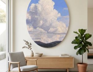 Ciel en élévation — 24 septembre, 17 h, huile sur toile, 130 x 97 cm, 2026
