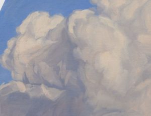 Ciel en élévation — 24 septembre, 17 h, huile sur toile, 130 x 97 cm, 2026