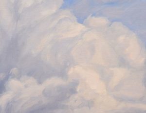 Ciel en élévation — 24 septembre, 17 h, huile sur toile, 130 x 97 cm, 2026