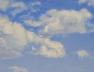Nuages d’été sur le suc de Montfol, huile sur toile, 97 x 130 cm, 2026