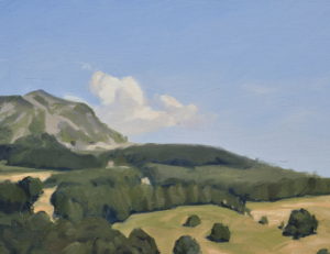 Nuages d’été sur le suc de Montfol, huile sur toile, 97 x 130 cm, 2026