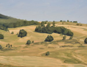 Nuages d’été sur le suc de Montfol, huile sur toile, 97 x 130 cm, 2026