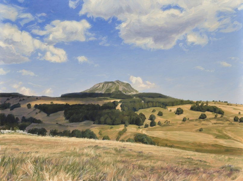 Nuages d’été sur le suc de Montfol, huile sur toile, 97 x 130 cm, 2026