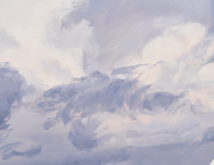 Ciel en élévation - 6 mai, 18h, huile sur toile, 130 x 97 cm, 2026