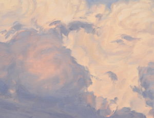 Ciel en élévation - 31 juillet, 21h, huile sur toile, 130 x 97 cm, 2026
