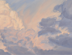 Ciel en élévation - 31 juillet, 21h, huile sur toile, 130 x 97 cm, 2026