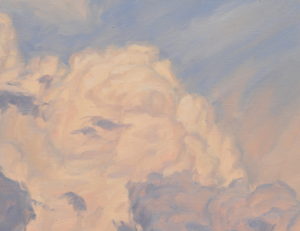 Ciel en élévation - 31 juillet, 21h, huile sur toile, 130 x 97 cm, 2026