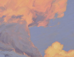 Ciel en élévation - 7 septembre, 20h, huile sur toile, 130 x 97 cm, 2026