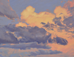Ciel en élévation - 7 septembre, 20h, huile sur toile, 130 x 97 cm, 2026