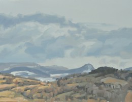 trente janvier, Roches de Mariol, huile sur toile, 50x75cm, 2015