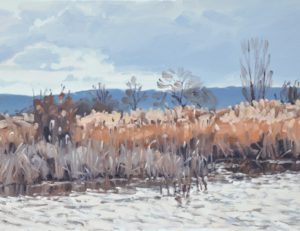 douze février, Etang de la Plaine, huile sur toile, 60x90cm, 2016, collection privée USA