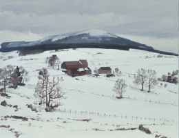 douze mars, Massif du Mézenc, huile sur toile, 60x73cm, 2016