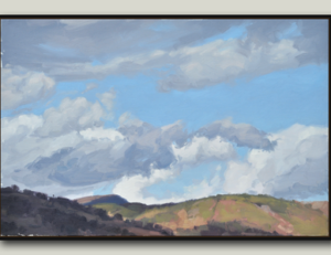 Vingt-sept février, Suc de Ceneuil, triptyque, huile sur toile, 60x270cm, 2017