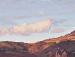Treize février, nuage sur le Suc de Malley, huile sur toile, 40x80cm, 2017