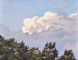 Dix-sept juin, nuages, lumière du soir, huile sur toile, 60x73cm, 2017, collection privée FR