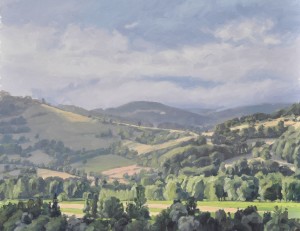 Treize juillet, vallée de la Loire, après l'orage, huile sur toile, 120x120cm, 2017