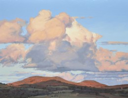 Deux octobre, coucher de soleil, huile sur toile, 89x130cm, collection privée USA