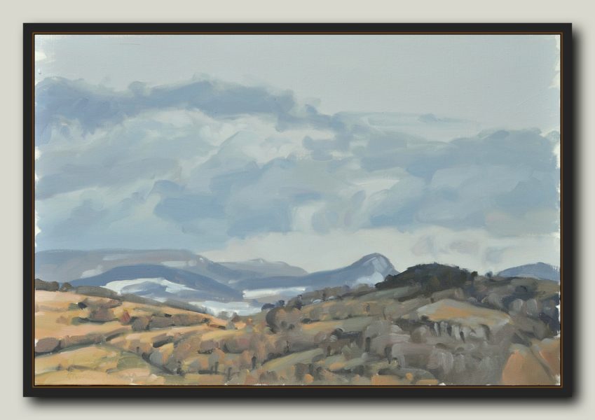 Trente janvier, Roches de Mariol, huile sur toile, 50x75cm, 2015